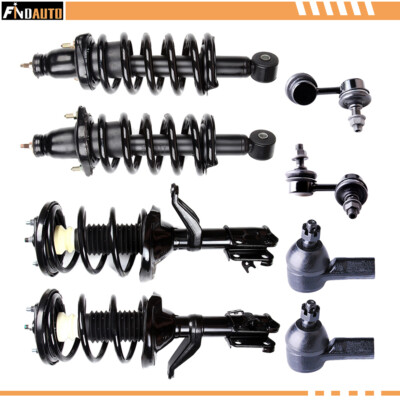 Front Rear Strut & Coil Spring Sway Bar Outer Tie Rod For Honda CR-V 2002-2006