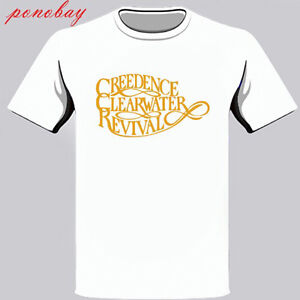 Vintage Camiseta con Logo Nuevo Hombre Creedence Clearwater Revival Camiseta