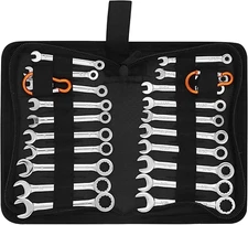 Premium Midget Wrench Set - 22-Piece Mini Combination Wrench Set Metric & SAE Ig