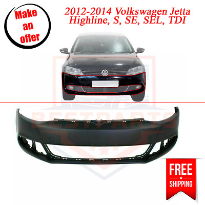 Front Primed Plastic Bumper Cover for 2011-2014 Volkswagen Jetta Sedan