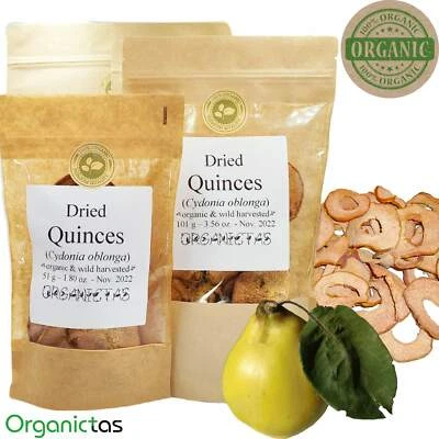 ORGANICTAS Organic Dried Quince Fruit Slices (Cydonia oblonga) Great Taste Health Benefits