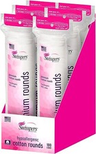 Swisspers Premium 100 Natural Cotton Rounds, Hypoallergenic, Reclosable Bags,