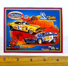 HOT WHEELS Mongoose vs Snake Handout Card NHRA Drag Racing Glossy Sticker Decal