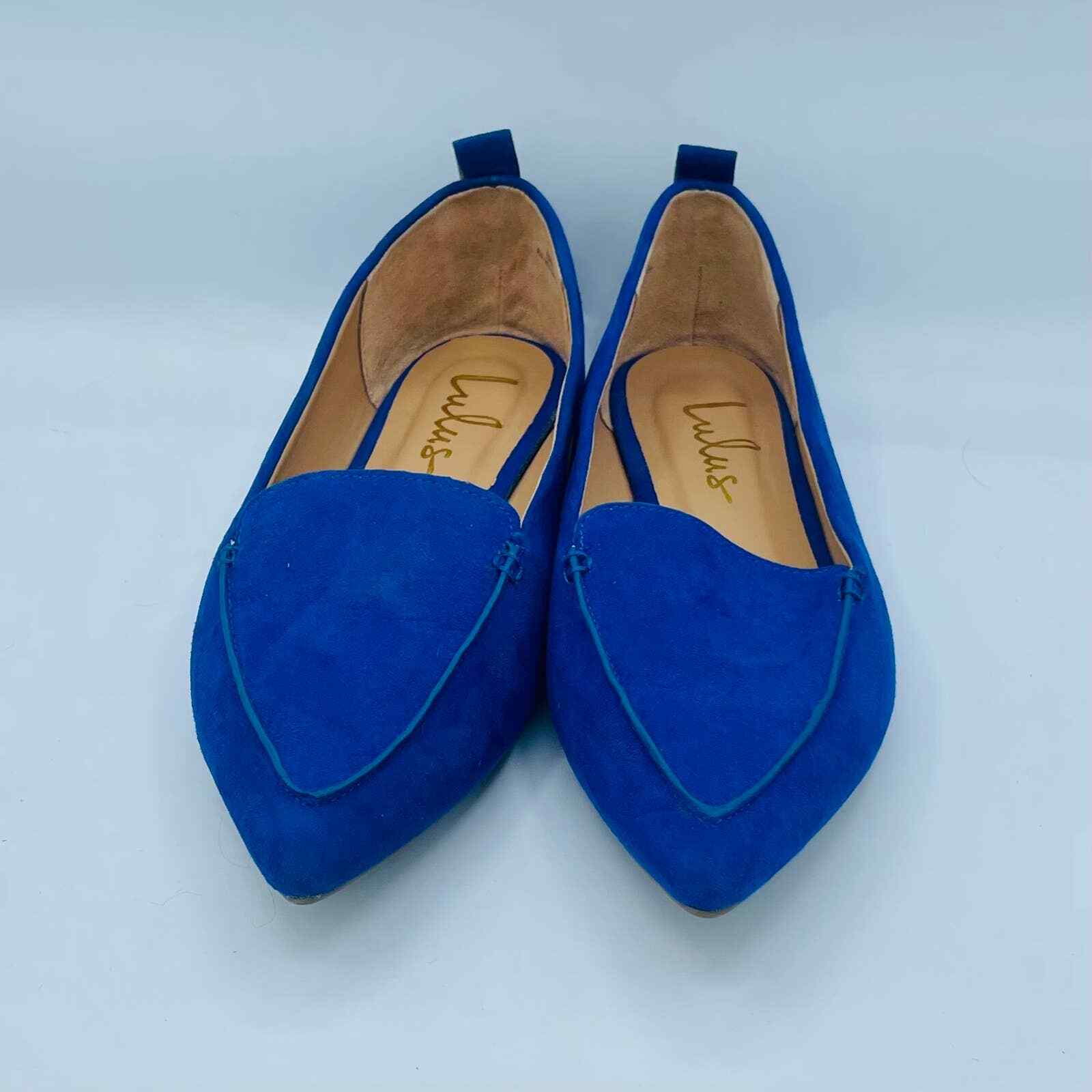 Emmy Blue Suede Pointed Loafers | eBay