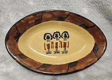 Kazuri Pottery Oval Plate Dish Platter Glazed Made In Kenya Masai Design 