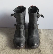 Freebird by Steven FB-Mission Women's Charcoal/Black Leather Biker Boots Size 7