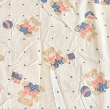 Vintage Dundee Fitted Bassinet Crib Sheet White 100 Cotton Pink Blue Bears SOFT
