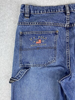 Vintage Y2K U.S. Polo Assn Size 38x30 Mens Carpenter Dark Wash