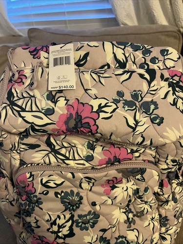Zaino Vera Bradley peso piuma taglio fresco floreale lavanda nylon computer nuovo con etichette - Foto 6 di 6