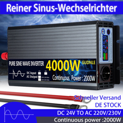 2000W-4000W Reiner Sinuswellenwechselrichter Wechselrichter EU DC 24V AC 220V