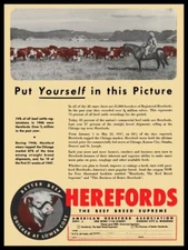 1947 American Hereford Association Cattle NEW METAL SIGN: 9 x 12" Ships Free