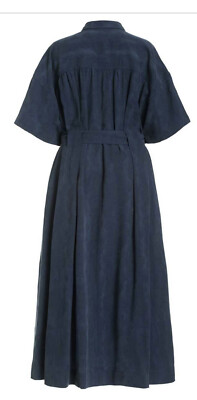 NWT Mara Hoffman Ayao Linen Blend Short Sleeve Navy Blue dress size M