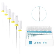 6pc/set Dental Stainless Steel Hand Use Endo Root Canal File K-File 25mm #15