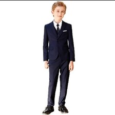 ELPA Boys Suit Slim Fit Formal Dresswear Suit 5 Piece Suit Navy Blue Sz 20