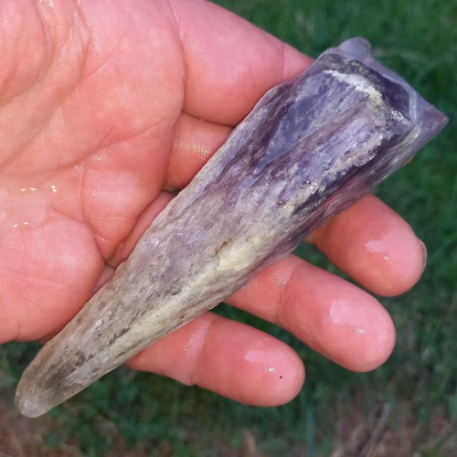 Amethyst Candel Nadel Amethyste Nr.7 Kristall Kerze Chevron 0,13Kg Spitze 14cm