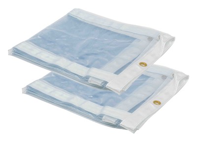 (2 Pack) 8' x 8' Clear Vinyl Tarp, 22 oz Vinyl