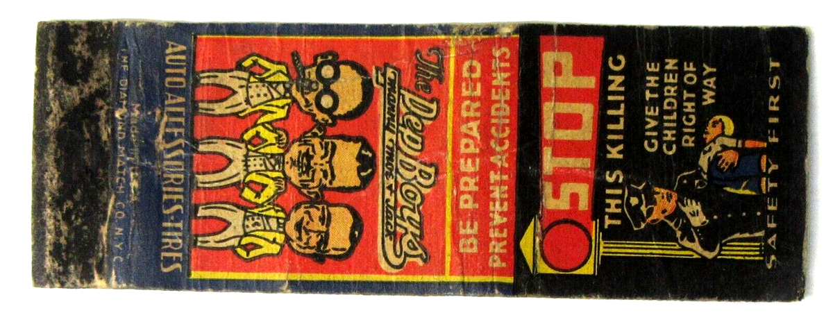 vintage THE PEP BOYS Auto Supplies Matchbook cover w/striker wb | eBay