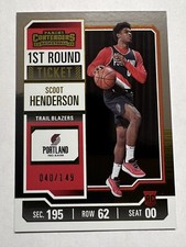 2023-24 Panini Contenders Scoot Henderson /149 Biglietto 1° Round RC Rookie #27