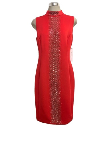 CALVIN KLEIN Gold One-Shoulder Ruched Beaded Gown Maxi Dress Size 4 New |  eBay