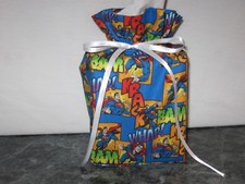 SUPERMAN on blue cotton Fabric Handmade Square Tissue Box Cover