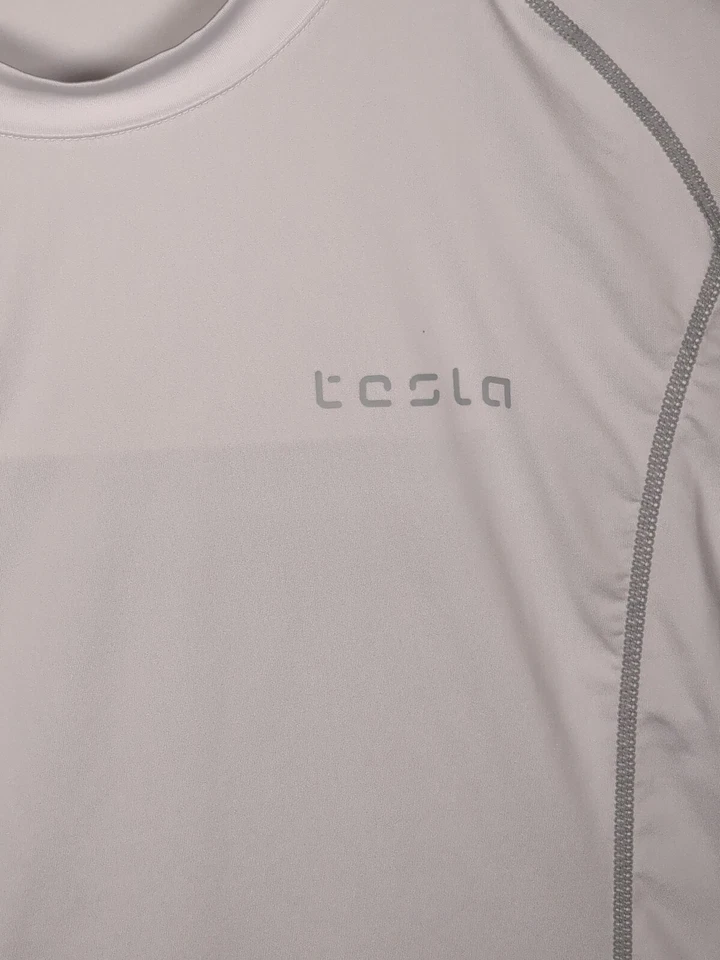 Camisa blanca de manga corta Tesla Sports Gear L para mujer talla grande poliéster Foto 2 de 4