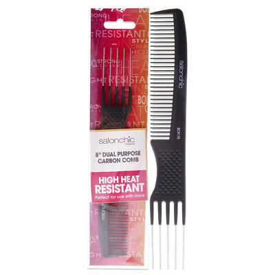 Dual Purpose Carbon Comb High Heat Resistant 8 by SalonChic - 1 Pc Comb ...