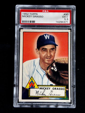 MICKEY GRASSO 1952 TOPPS BASEBALL CARD #90 PSA 5.5 EXCELLENT+ ICONIC SET