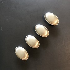 Set of 4 Oval Knobs Nickel Cabinet Drawer Pulls 1.5 X 1 Excellent Condition