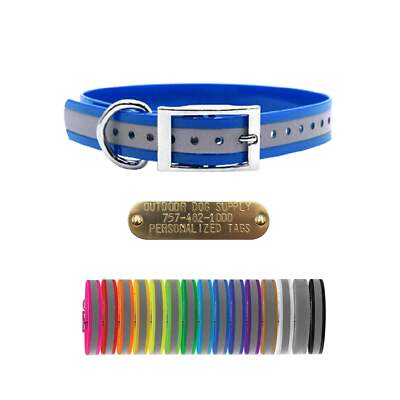 3/4'' Reflective Premium Glow Tuff D Ring Dog Collar