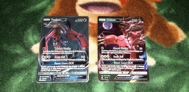 2X NM Foil Yveltal GX Full Art Forbidden Light Rare Dark