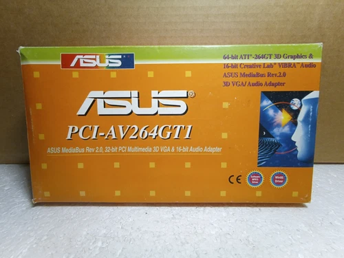 ASUS PCI-AV264GT1 3D VGA Audio Adapter 2MB - Vintage Boxed ATI-264GT ViBRA OEM