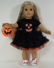 4pc HALLOWEEN Pumpkin Costume Doll Clothes & SHOES For 18" American Girl (Debs)