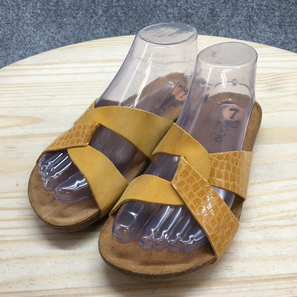 【konさん専用】Yellow ONYX SANDALS サンダル　L Yokono Sandals Womens 6 Casual Comfort Slip On Flats Slide Yellow
