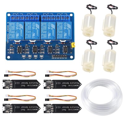 Automatic Irrigation DIY Kit Self Watering System 4 pc Capacitive Soil Moisture