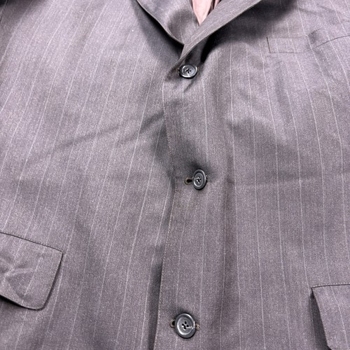 Chaqueta Blazer de Lana Brooks Brothers De Colección Para Hombre 46R Gris Rayas A Mano A Medida - Imagen 11 de 17