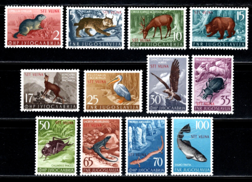 Yugoslavia Trieste Zone B Sc#93-104, Animal, Birds, Insect Types of 1954 MNH OG - Picture 1 of 4