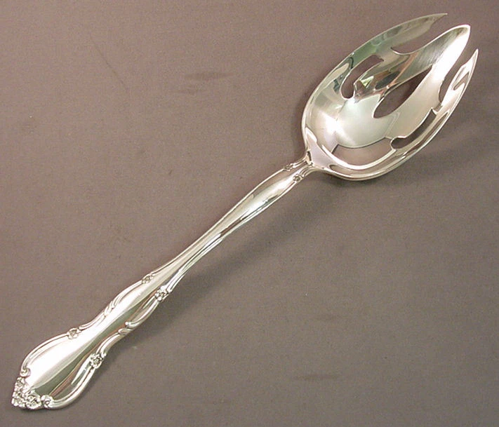 ROSE TIARA- GORHAM STERLING PIERCED TABLE SERVING SPOON