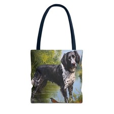Large Munsterlander Polyester Tote Bag AOP 