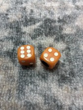 Old School Bmx Dice Valve Caps Rnd Standard Schrader Valve Orange/White 16mm