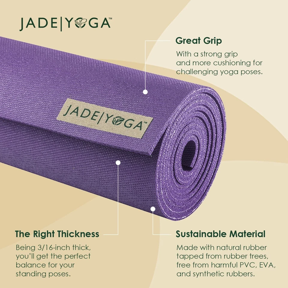 Estera de yoga Jade Harmony de goma natural antideslizante ecológica de 24 pulgadas de ancho Foto 3 de 4