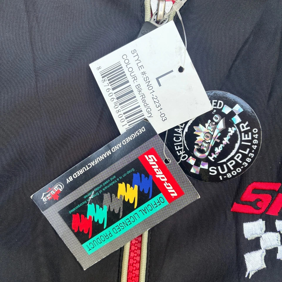 NEW Snap On Racing Jacket Men Large Black Red Embroidered Zipper Motorsports - Image 4 of 4