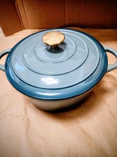 John Lewis Enamelled Cast Iron Round Casserole Dish with Lid, 21cm, Ombre Green