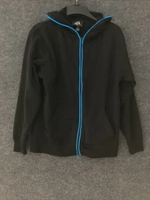 J. America Mens Size Small Black Light Up Neon High Visability LED  Zip Hoodie