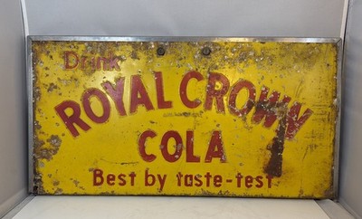 USA 1950's ヴィンテージ　　 CROWN COLA 看板 Vintage 1950's Royal Crown Cola Embossed Cooler Lid | eBay