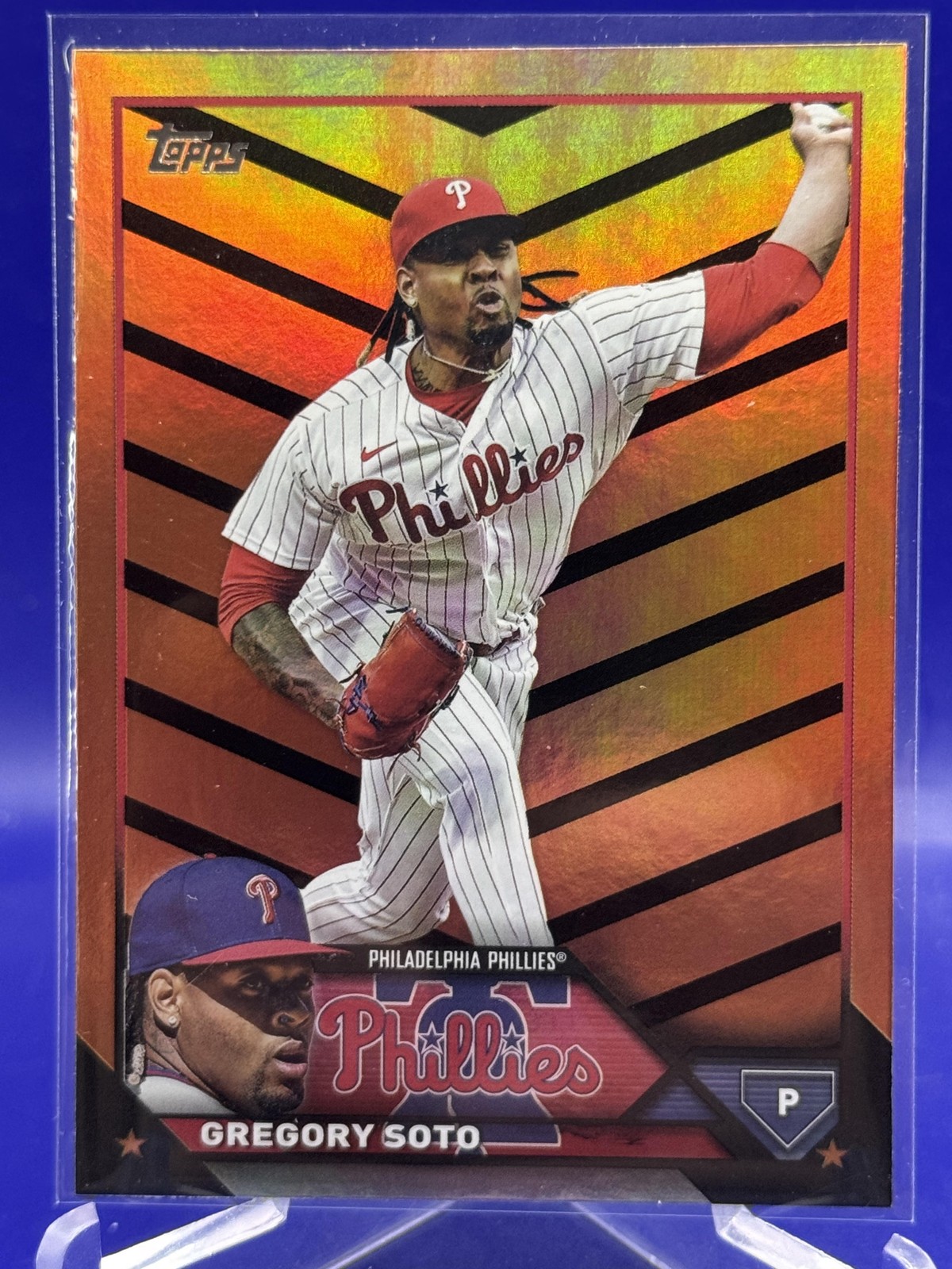 2023 Topps Update Gregory Soto Phillies Orange and Black Foil Parallel #US252