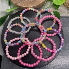 10 PC Child  s Kid Beaded Stackable 2  Diameter Plus Stretch Bracelet Set B826