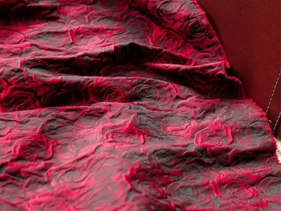 3D geprägter dunkelroter rosa Jacquard gefärbter Stoff Kleid Anzug Tasche zum Selbermachen Nähen