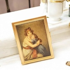 VTG Madame Vigee  Daughter Padded Silk Metal Photo Holder Case 3"x4" 9 Pictures