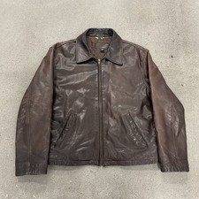 J. Crew Distressed Leather Men s Jacket Size Large Brown