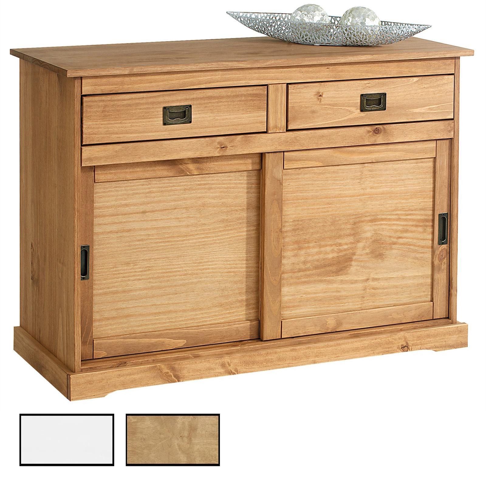 Commode vaisselier en pin massif pour ranger la vaisselle dans la cuisine